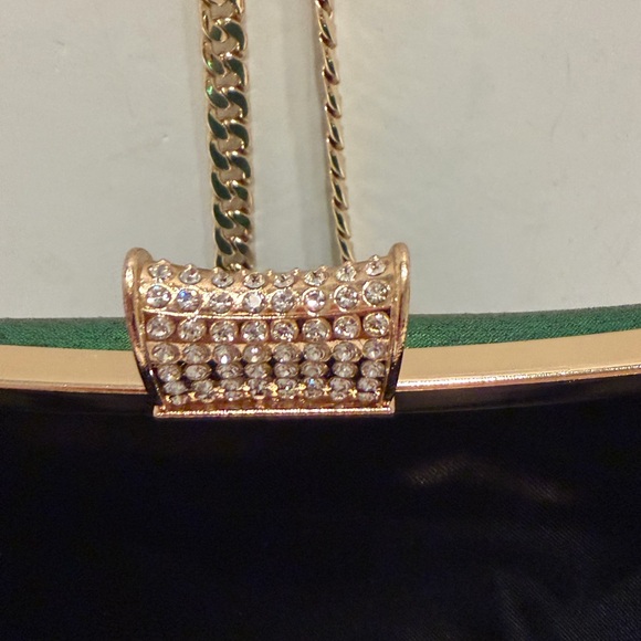 Elegant Floral Embroidered Green and Gold Women's Bag - Picture 6 of 6